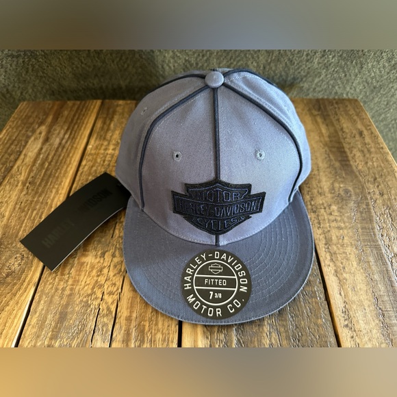 Harley Davidson Size 7 3/8 (L) Fitted Woven Adult BB Cap Hat Brand New - Picture 4 of 8